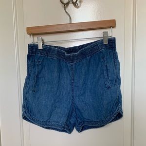 Denim pull on shorts